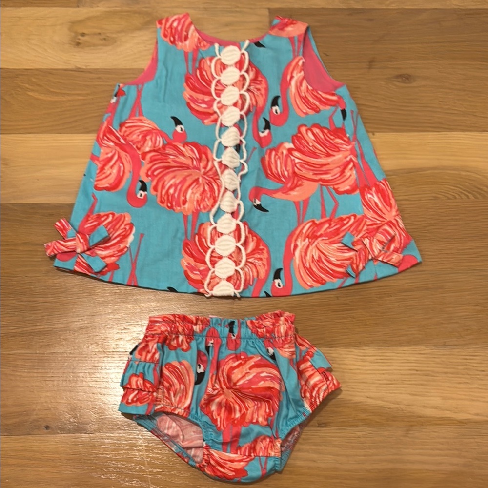 Flamingo Print Kids Dress Set | Lily Pulitzer